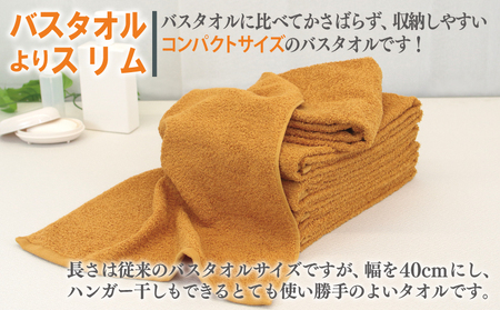 ミニバスタオル 5枚（マスタードイエロー）【40cm×120cm 500匁 国内製造 泉州タオル フェイスタオル 以上 バスタオル 未満 吸水 普段使い シンプル 日用品 家族 ファミリー】 099H2932-1