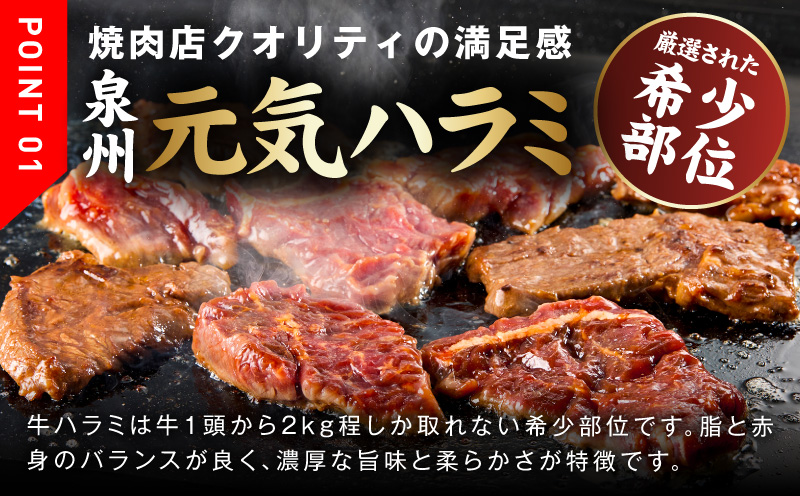 冷蔵配送 牛ハラミ タレ漬け 焼肉用 900g（300g×3） 010B1800