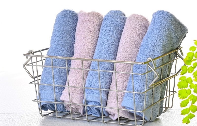 ふんわりやさしいモノトーンタオル 5枚セット（スモークブルー＆ピンクグレー）35×80cm 泉州タオル 【泉州タオル 国産 吸水 普段使い シンプル 日用品】 010B1557