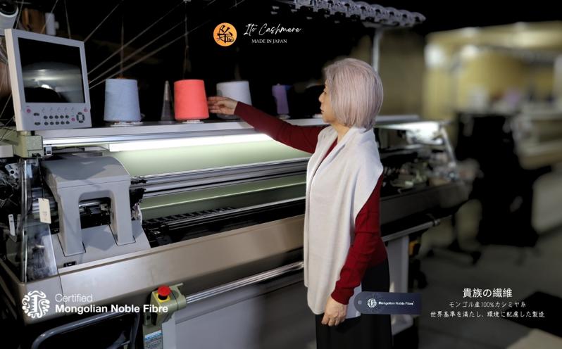 『Noble Fibre』100％カシミヤ・マフラー グレージュ【高級 カシミア おしゃれ ファッション 防寒 かしみあ】 G3320