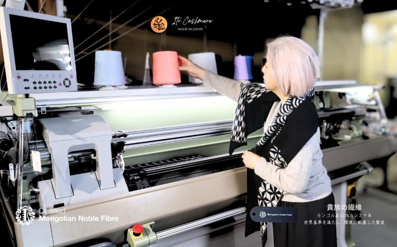 『Noble Fibre』100％カシミヤ・マフラー ヤガスリジャガード 【高級 カシミア おしゃれ ファッション 防寒 かしみあ】 G3325