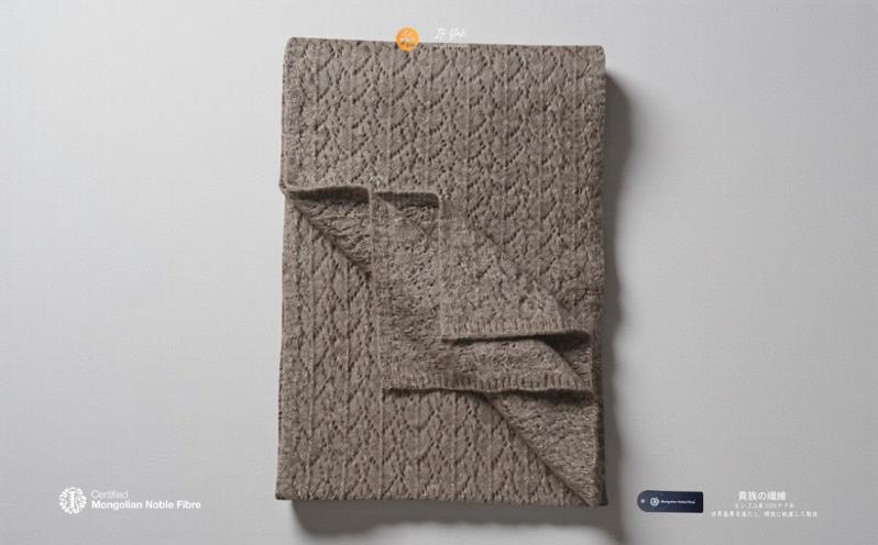 『Noble Fibre』100％ヤク・マフラー メッシュ グレー【高級 おしゃれ ファッション カシミア より暖かい 防寒】 G3568