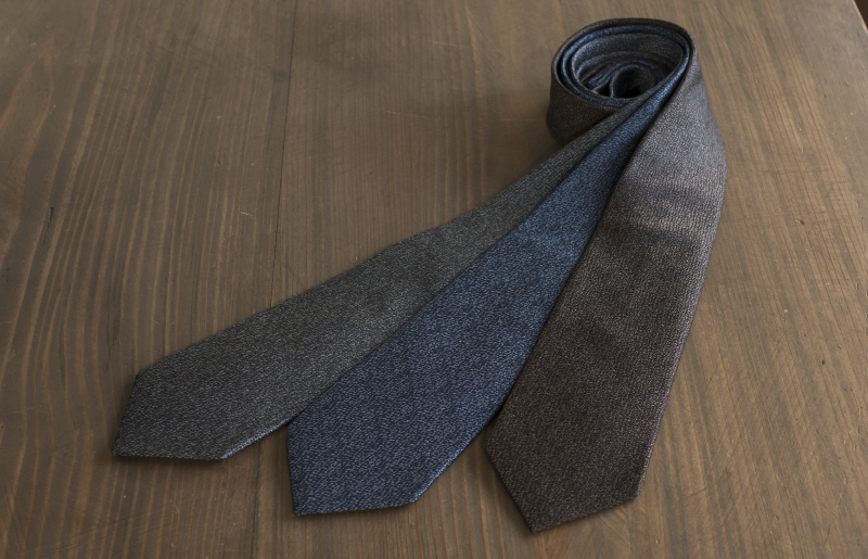 シルクネクタイ（杢柄　グレー） G3766