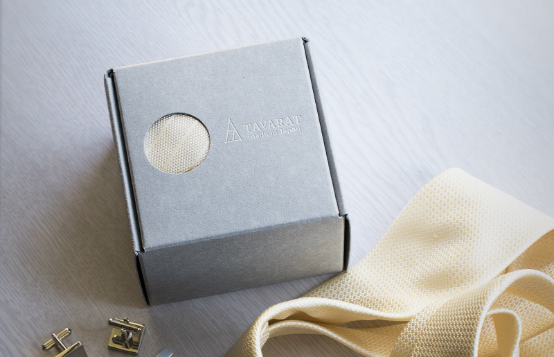 シルクネクタイ（スクエアドット　シャンパンゴールド） G3769