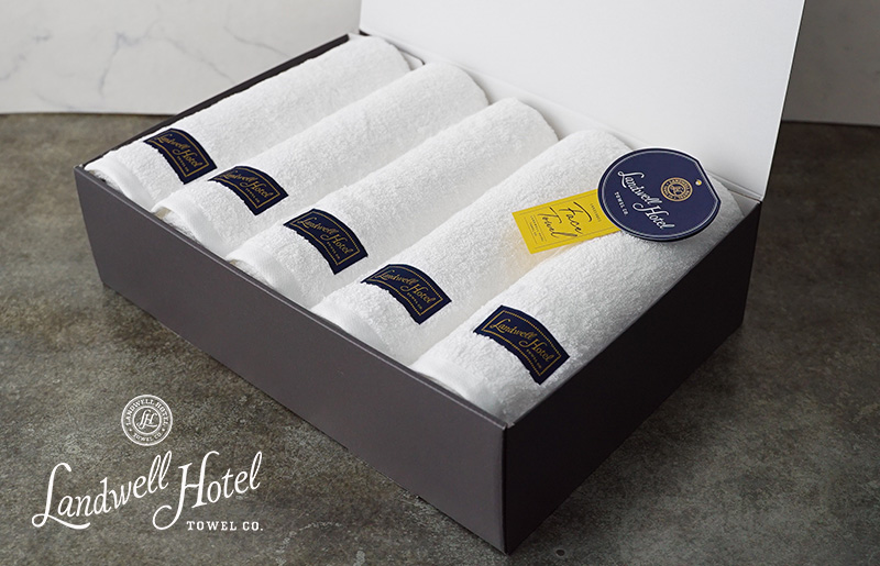 【TVで紹介！】Landwell Hotel フェイスタオル 5枚 ホワイト ギフト 贈り物 099H3245