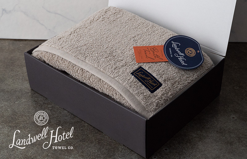 【TVで紹介！】Landwell Hotel バスタオル 1枚 グレー ギフト 贈り物 G2629