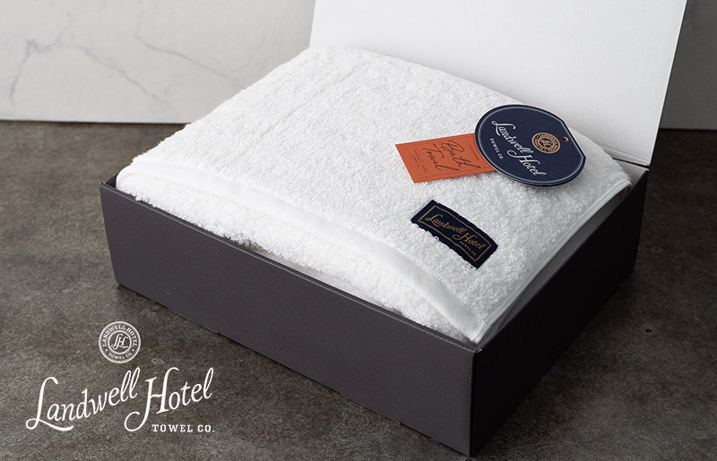 【TVで紹介！】Landwell Hotel バスタオル 1枚 ホワイト ギフト 贈り物 020C382