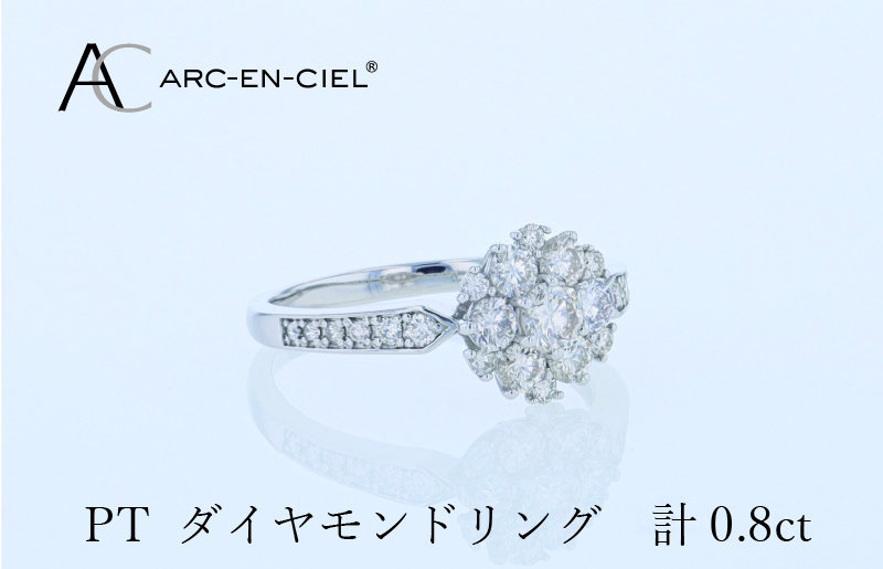 ARC-EN-CIEL プラチナ ダイヤリング 計0.8ct【鑑別書付き ジュエリー プレゼント ギフト ファッション アクセサリー 贈り物 贈答 お祝い 記念日】 J062-4