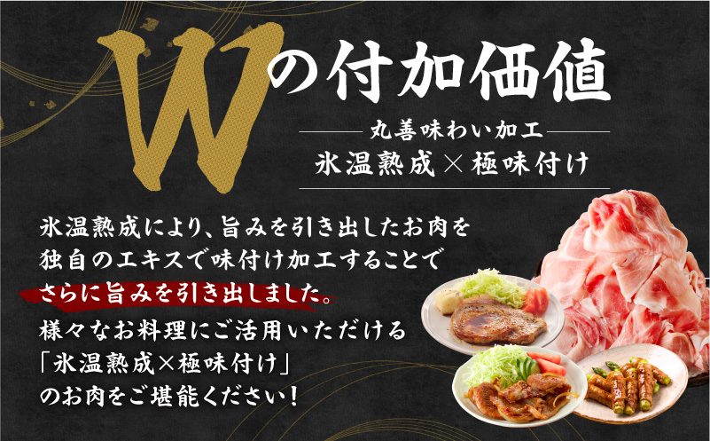 国産豚肉 4種 定期便 2.4kg×6回【氷温熟成×極味付け 小分け 300gパック ぶたにく 普段使い 野菜炒め 切り落とし 毎月配送コース】 mrzZ025