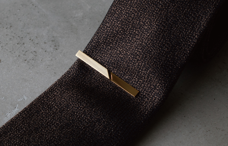 ジオメトリック・ネクタイピン ブラックシルバー tav0073