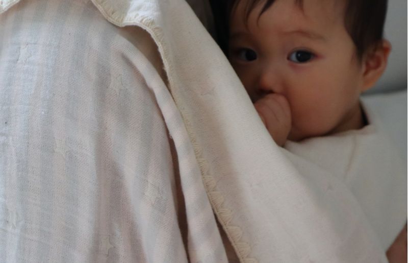 【eclat bebe】泉州南部織 4重ガーゼマルチケット（PiGy/Sサイズ） G1901