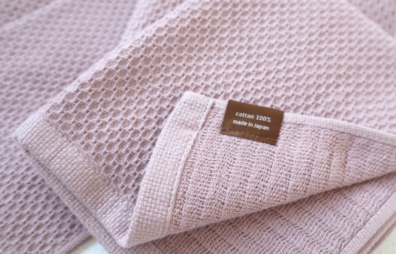 【ソフトハニカム】泉州南部織 フェイスタオル3枚セット（くすみ桜）+ソフトハニカム織ハーフハンカチ1枚 G1903
