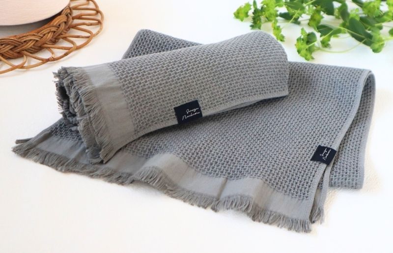 【速乾・軽量】牛乳パックからできたフェイスタオル2枚（グレー） G1923