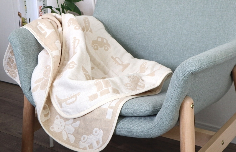 【babybear】泉州南部織 6重ガーゼハーフケット（ベージュ） G1928