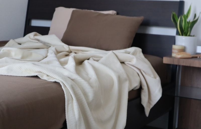 【tissu de coton/ダブルガーゼ】泉州南部織 シングルフラットシーツ 1枚（ブラウン） G1939