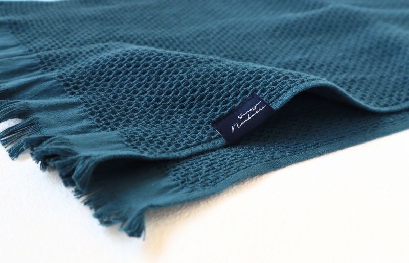 【速乾・軽量】牛乳パックからできたバスタオル2枚（マリンブルー） G1949