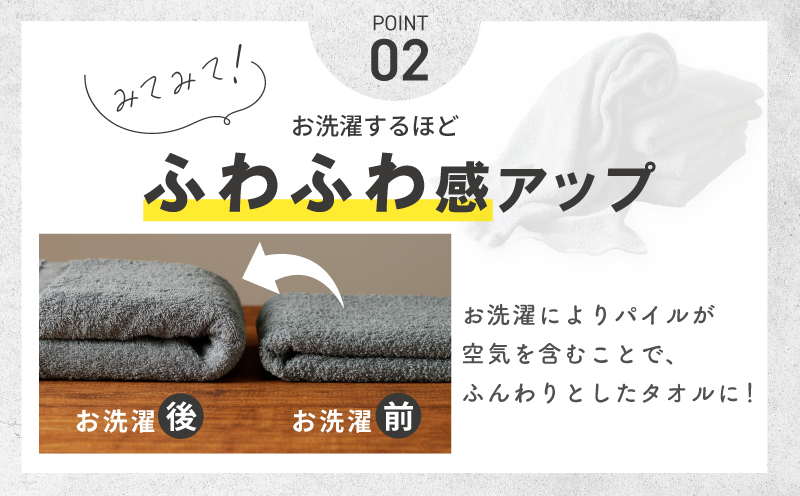 濃色カラー バスタオル 4枚（ブルーグレー）【泉州タオル 国産 吸水 普段使い シンプル 日用品 家族 ファミリー】 015B498