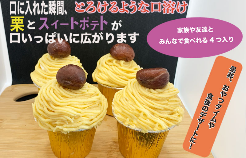これでもか！高級渋皮栗5個とさのや自慢のスイートポテトが入ったモンブラン！720g（4個×180g） 099H1055