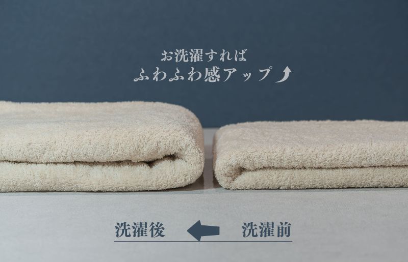 スーピマバスタオル 2枚（ベージュ）【国内製造 日本製 泉州タオル スーピマコットン 無地 吸水力 耐久性】 015B480