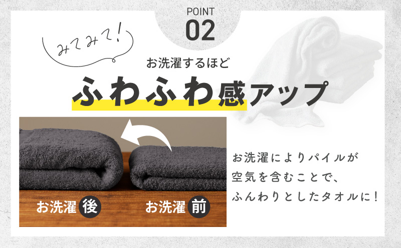 濃色カラー バスタオル 4枚セット（ネイビー＆ダークグレー 各2枚）【泉州タオル 国産 吸水 普段使い シンプル 日用品 家族 ファミリー】 015B631