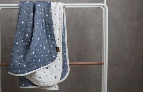 泉州南部織 6重ガーゼマルチケット（星柄/NE） G1894