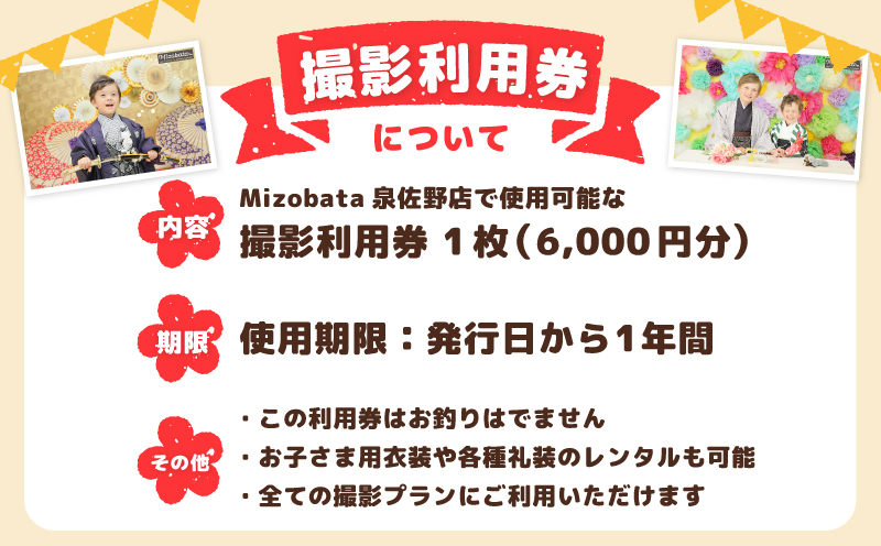Mizobata 撮影利用券 6,000円分 020C484