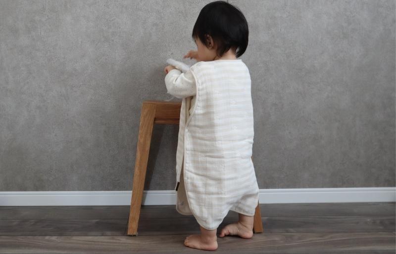 【eclat bebe】泉州南部織 4重ガーゼ スリーパー《BeWh》 G1990