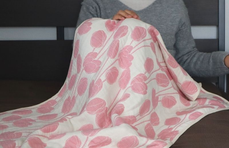 泉州南部織 6重ガーゼマルチケット（チューリップ/ローズ） G1999