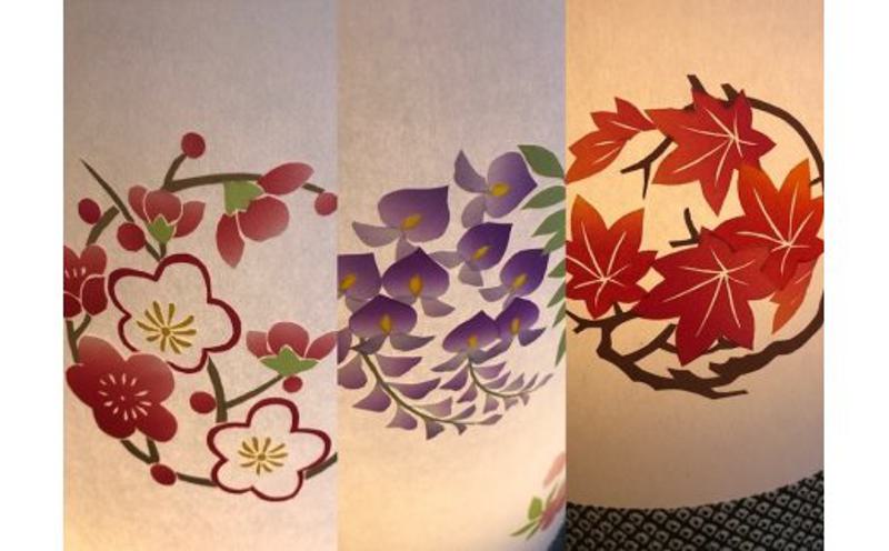 着物生地で作ったおしゃれな行灯（あんどん） お花のドット 099H266