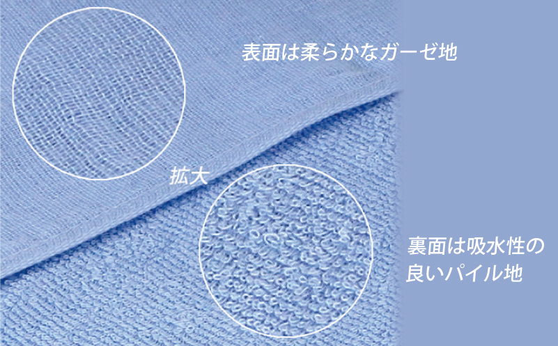 片面ガーゼフェイスタオル カラー おまかせ 2枚【泉州タオル 国産 吸水 普段使い シンプル 日用品】 G3245