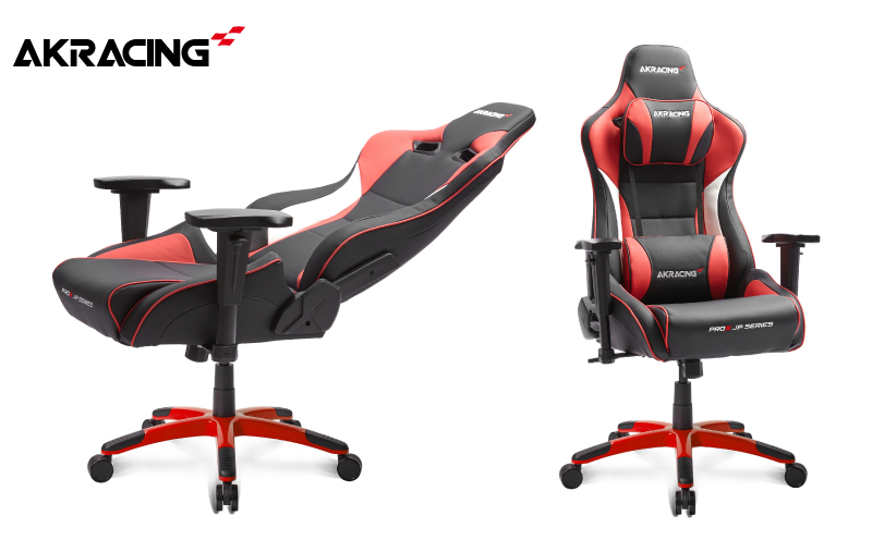 AKRacing Pro-X Gaming Chair (Red) JP エーケーレーシング ゲーミングチェア（ヘッドレスト・ランバーサポート付き） 099H3546
