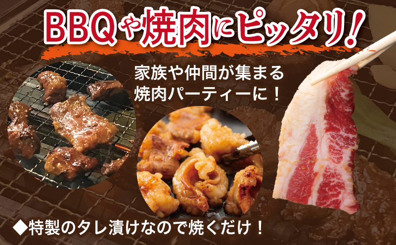 【タレ漬け3種の牛焼肉セット】 満足牛ハラミ・牛カルビ・シマチョウ 合計1.5kg【味付け ハラミ 小分け 焼くだけ 簡単調理 BBQ 牛肉 250g×各2P 普段使い】 015B600