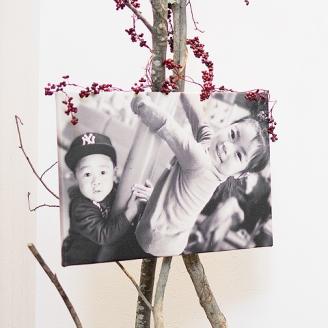 レザーフォトパネル 15cm×15cm【写真パネル オーダー 合成皮革製 手作業 インテリア】 099H011