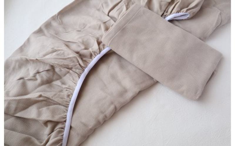 【tissu de coton/ハニカム織】泉州南部織 BED用シングルシーツ＆ピロー（BE） G1950