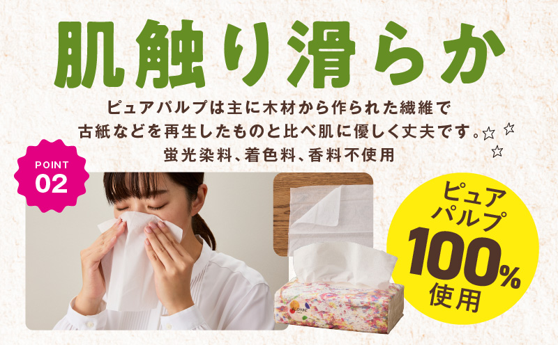 ALOHAS ソフトパックティッシュ 60パック×400枚(200組)【ピュアパルプ100% 生活用品 雑貨 日用品 必需品 常備品 まとめ買い 備蓄 防災 ティッシュペーパー】 010B1754