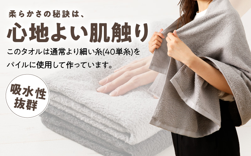 【TVで紹介！】ナチュレル 贅沢バスタオル 4枚（グレー系）【泉州タオル 国産 吸水 普段使い 無地 シンプル 日用品 家族 ファミリー】 010B663