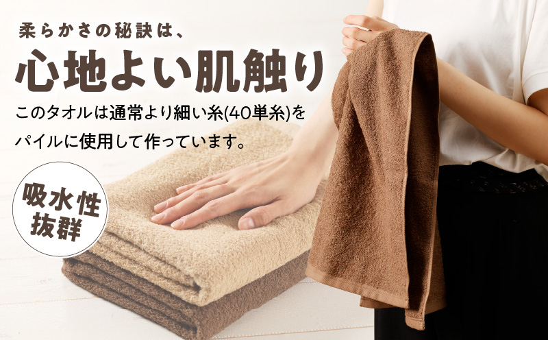 【TVで紹介！】ナチュレル 贅沢フェイスタオル 10枚（ブラウン系）【泉州タオル 国産 吸水 普段使い 無地 シンプル 日用品 家族 ファミリー】 010B667