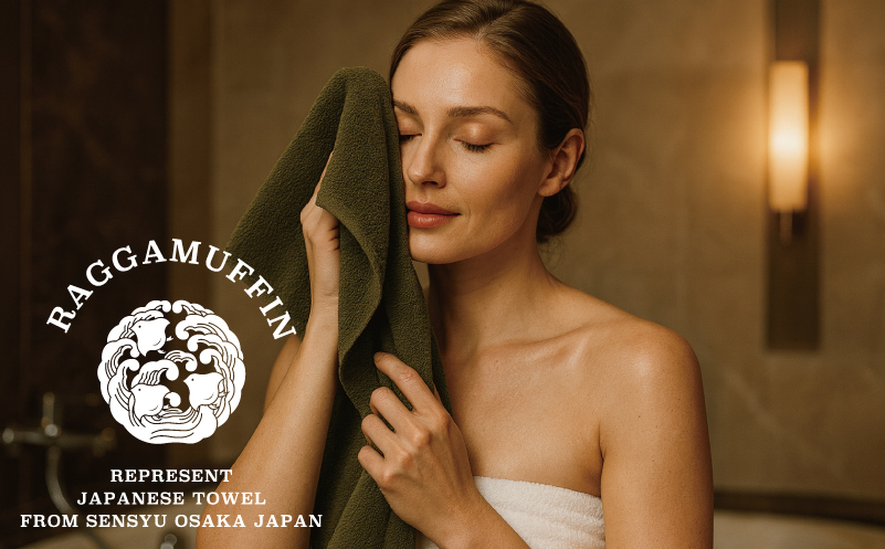 高級泉州タオル ラガマフィン バスタオル フェイスタオル カーキー 合計6枚（3枚×2種）【国産 日用品 上質 タオル 国内製造】 099H2480