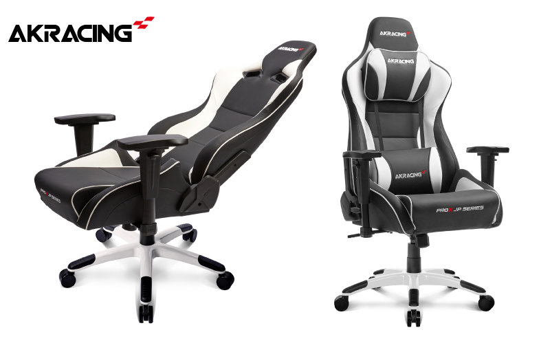 AKRacing Pro-X Gaming Chair (White) JP エーケーレーシング ゲーミングチェア（ヘッドレスト・ランバーサポート付き） 099H3162