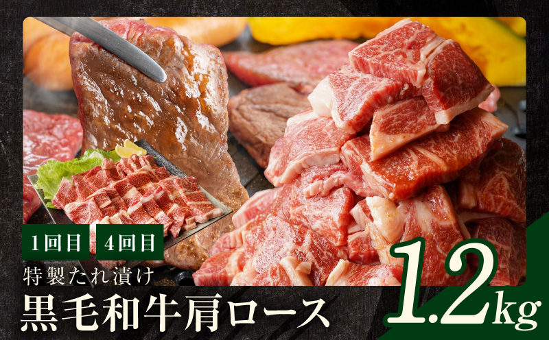 焼肉定期便 総量6.8kg（肩ロース／牛タン／牛ハラミ）全6回 丸善味わい加工【毎月発送コース】 mrzZ011
