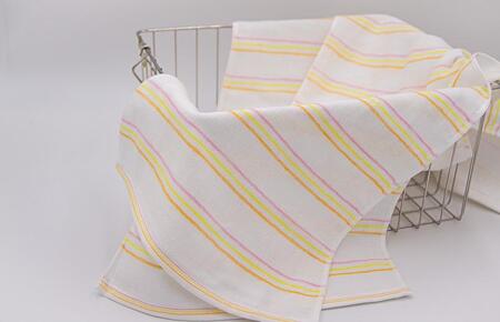 ボーダーカラー ガーゼパイルタオル 4枚【泉州タオル 国産 吸水 普段使い シンプル 日用品 家族 ファミリー】 099H2380