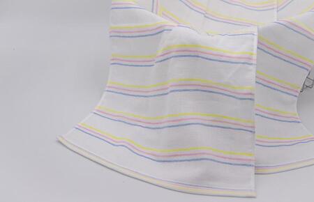 ボーダーカラー ガーゼパイルタオル 4枚【泉州タオル 国産 吸水 普段使い シンプル 日用品 家族 ファミリー】 099H2381