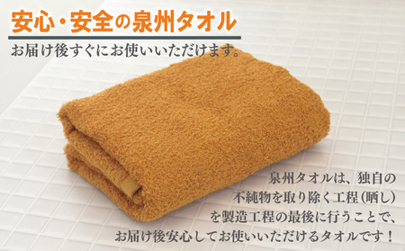 ミニバスタオル 5枚（マスタードイエロー）【40cm×120cm 500匁 国内製造 泉州タオル フェイスタオル 以上 バスタオル 未満 吸水 普段使い シンプル 日用品 家族 ファミリー】 099H2932-1