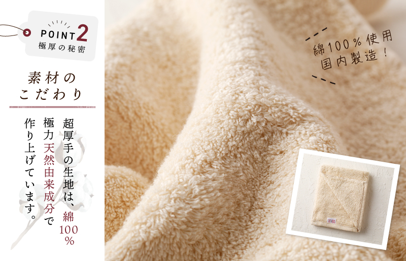 極厚ハンドタオル 10枚 生成色【泉州タオル 国産 吸水 普段使い シンプル 日用品 家族 ファミリー】 099H2377