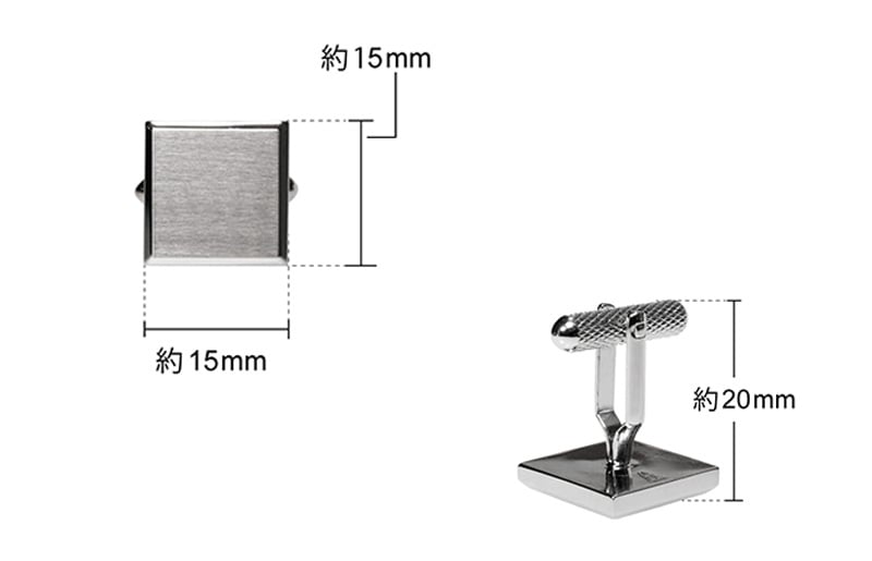 【スピード発送】４面カットカフス ブラックシルバー G3122