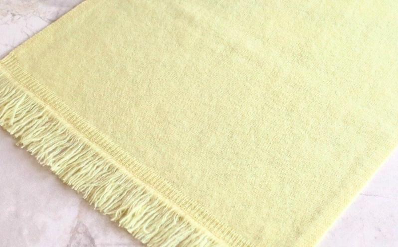 『Noble Fibre』100％カシミヤ・マフラー レモンイエロー【高級 カシミア おしゃれ ファッション 防寒 かしみあ】 G3328