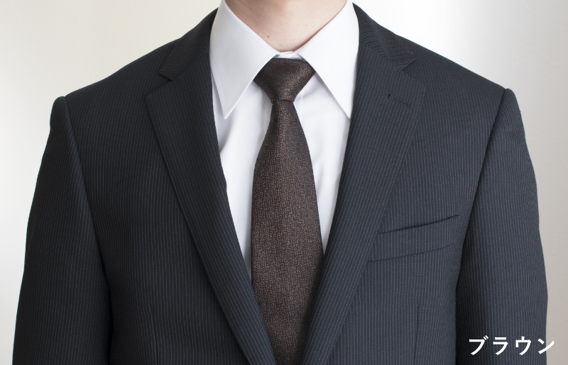 シルクネクタイ（杢柄　ブラウン） G3767