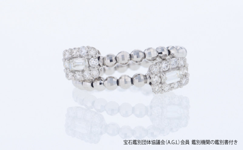 アルカンシェル PTダイヤ形状記憶リング（計 0.52ct）【鑑別書付き ジュエリー プレゼント ギフト ファッション アクセサリー 贈り物 贈答 お祝い 記念日】 J101