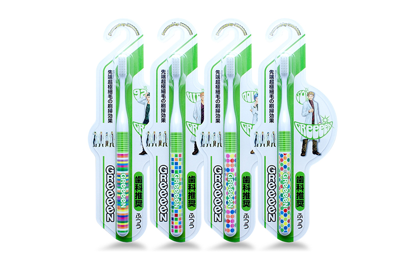 【日本製】歯ブラシ GReeeeN ハブラシ 白（92）6本 010B559