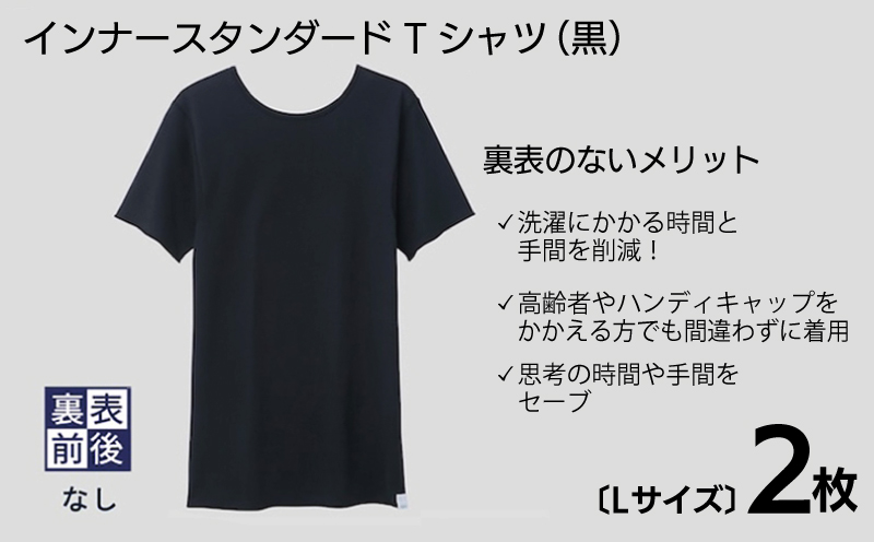 【ANA限定】[MENS]裏表なし ボクサーパンツ +裏表前後なし インナースタンダード Tシャツ（黒） Lサイズ各2枚セット メンズ ons0534